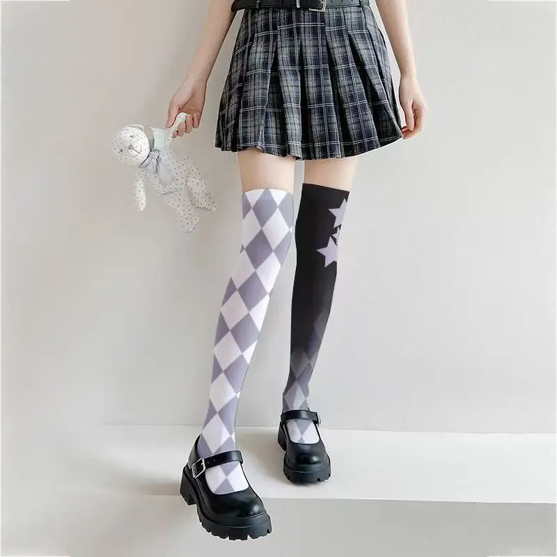 2025 new Japanese anime style printed stockings cosplay white girl sexy pure desire daily versatile long stockings