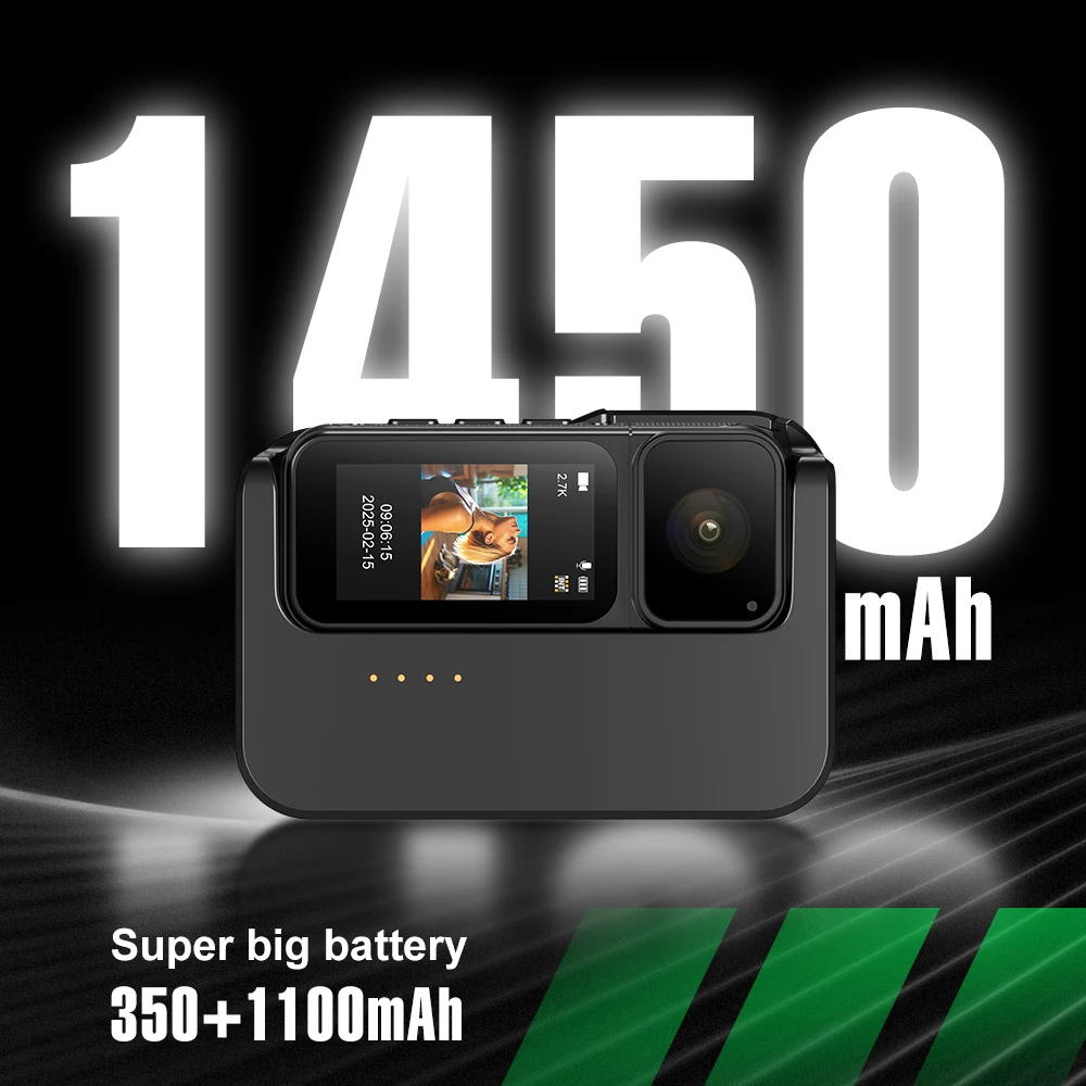 Mini Thumb Camera S80 2.7K HD Action Camera Magnetic 180° Rotating Lens Portable POV Camera for Outdoor Sports Vlog