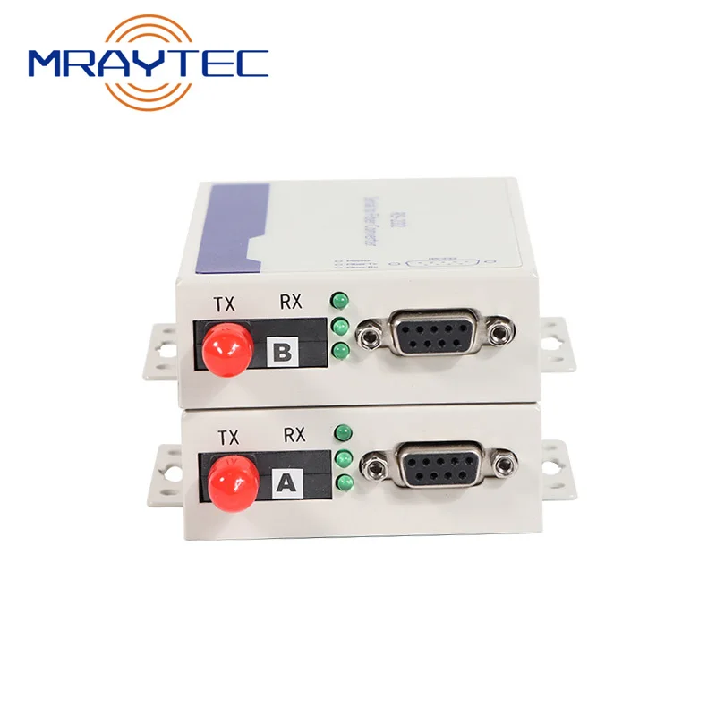 Serial RS232 Fiber Modem Optical Fibre Media Converter DC5V Duplex SM 20km SC ST FC DB9 Pin Connector