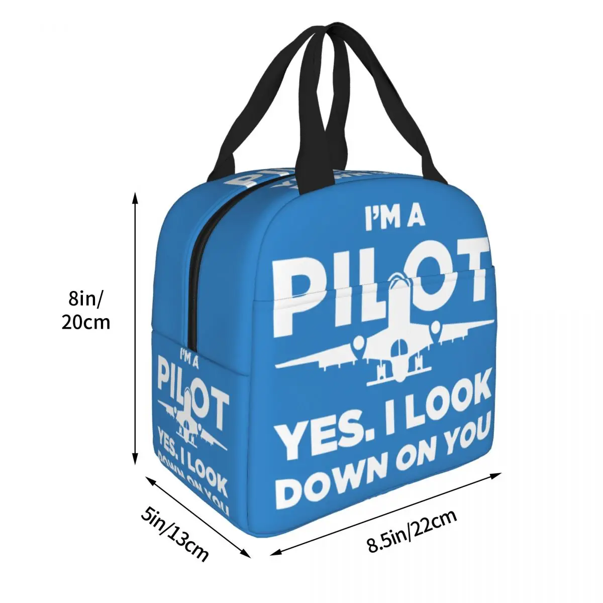 Funny Airplane Pilot Quote Insulated Lunch Bag Leakproof Aviation Plane Fighter Cooler Bag Lunch Box Tote Food Storage Bags