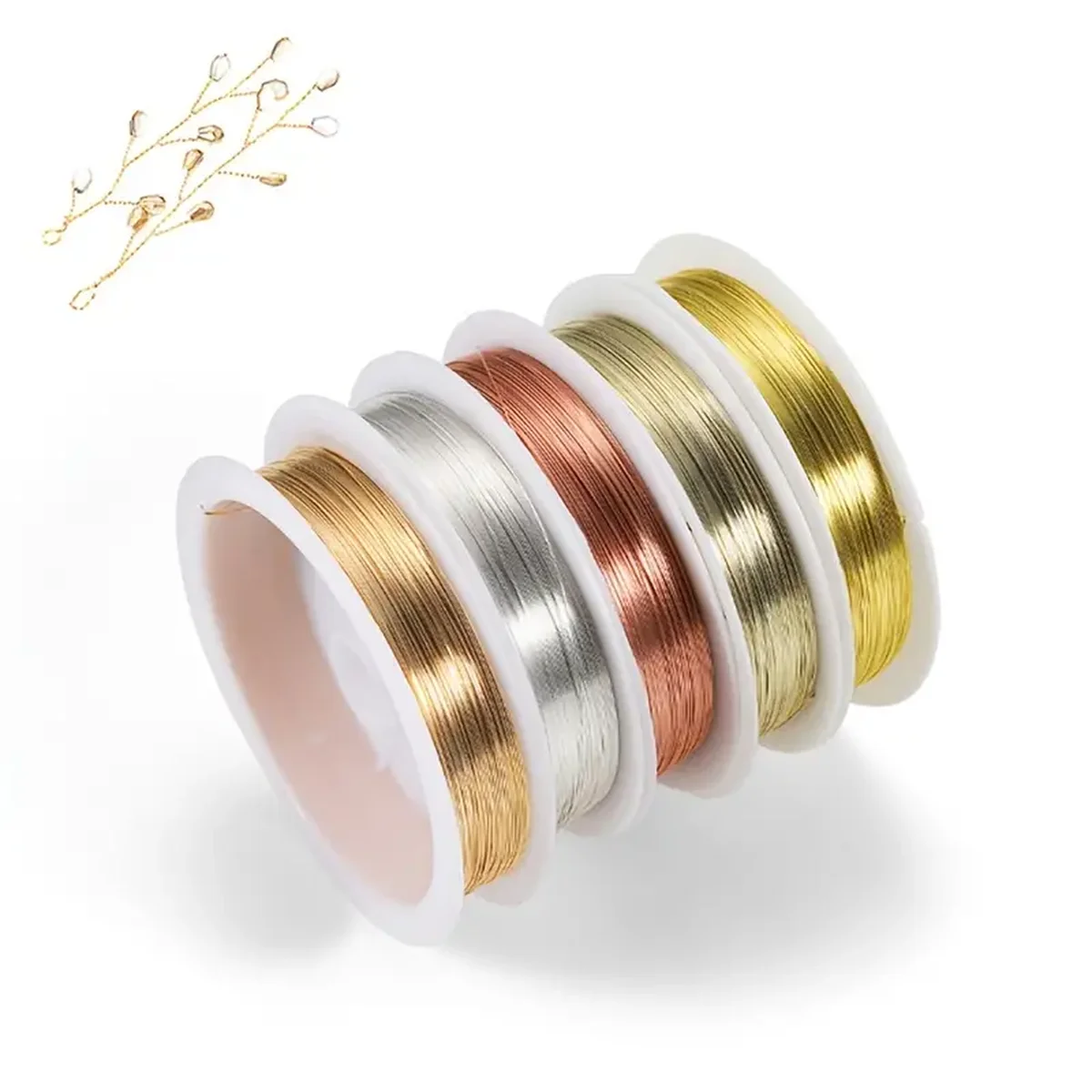 

High Quality 0.2-1mm Golden Silver Color Resistant Strong Line Copper Wire Tiger Tail Beading Wire for Jewelry Making Finding