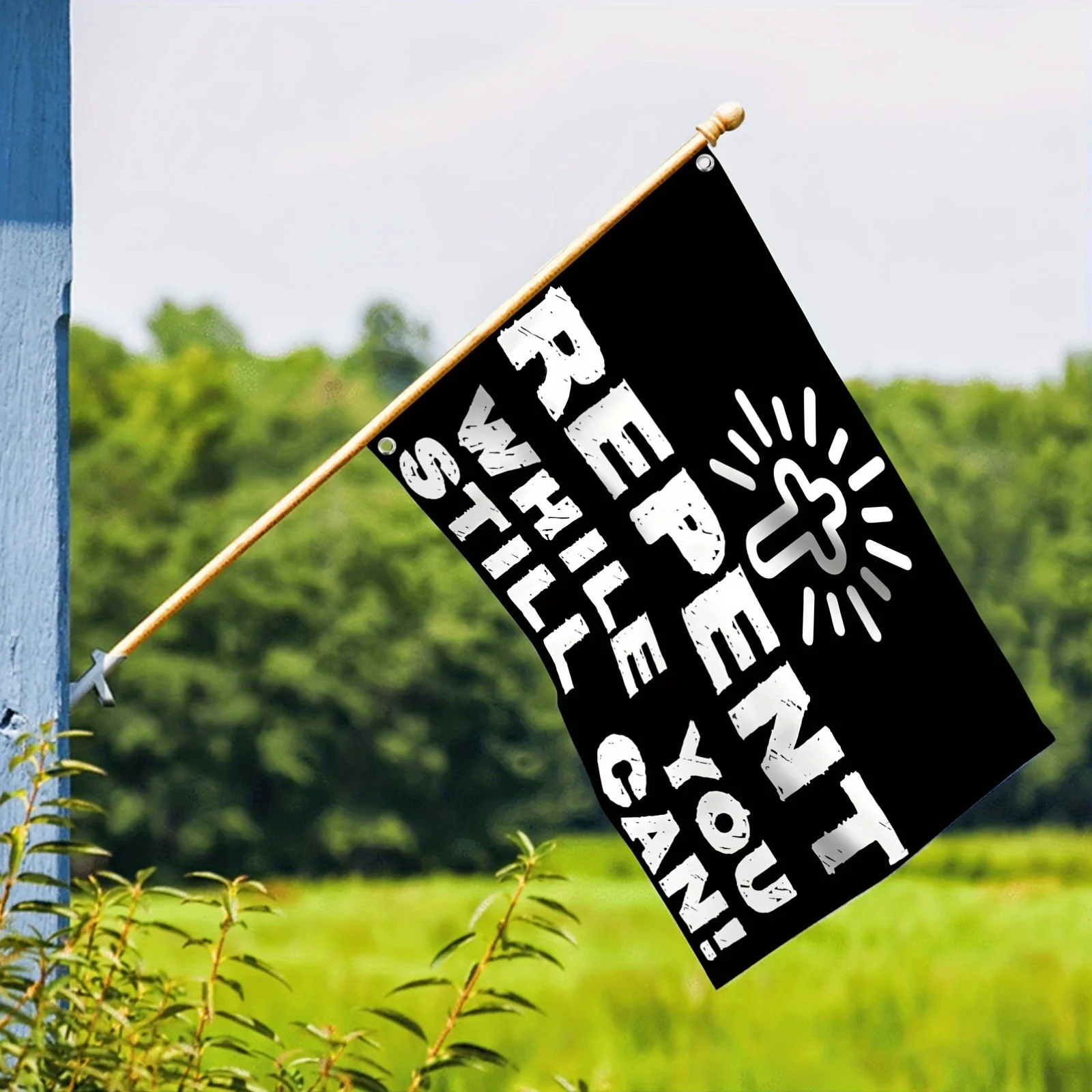 Repent While You Still Can Christian Flag Durable Polyester Outdoor Banner Religious Banner 3x5FT 4x6FT