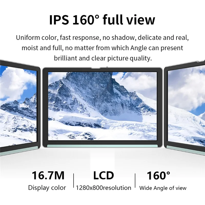 Monitor Portátil HD, Monitor de Jogos Compatível com HDMI Tipo C, 1280x800 para Switch Laptop, Plug EUA, 7"