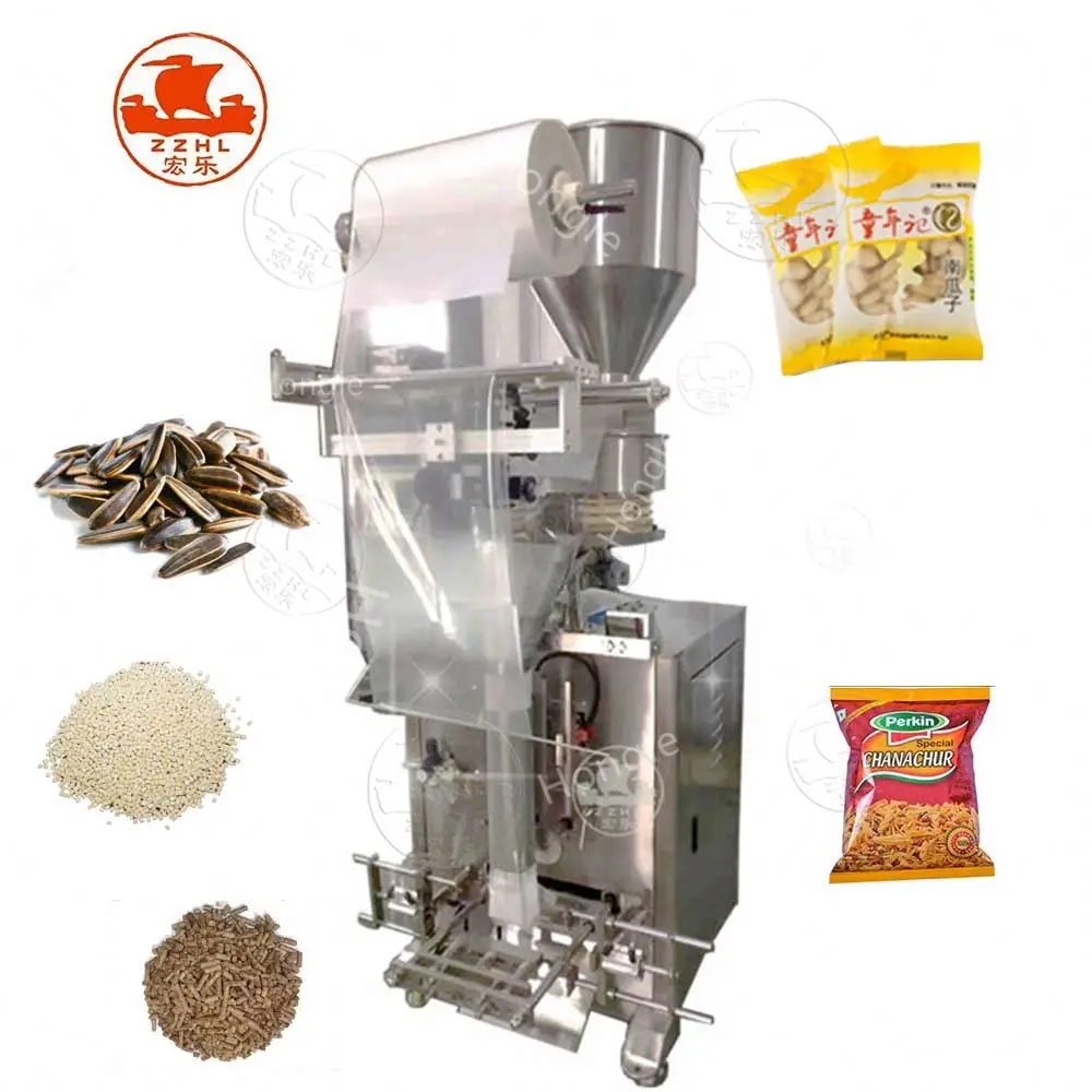 Automatic Vertical Poultry Food Snack Granular Salt Sugar Dating Grain Bean Fish Pellet Processing Packing Machine