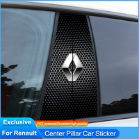 Car Stickers B-Pillar Center Column Decoration Cover PET Decals Auto Accessorie For Renault RS Line Fluence Captur Megane Clio