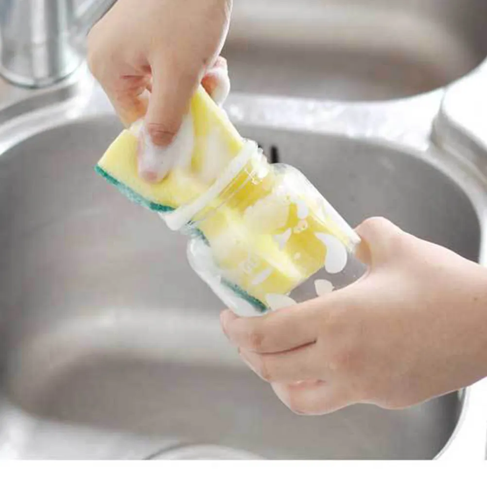 

5Pcs Kitchen Cleaning Sponge Multifunctional Scouring Pads Double Effect Absorbent Cleaning Sponges for Dishwashing Stove Sink