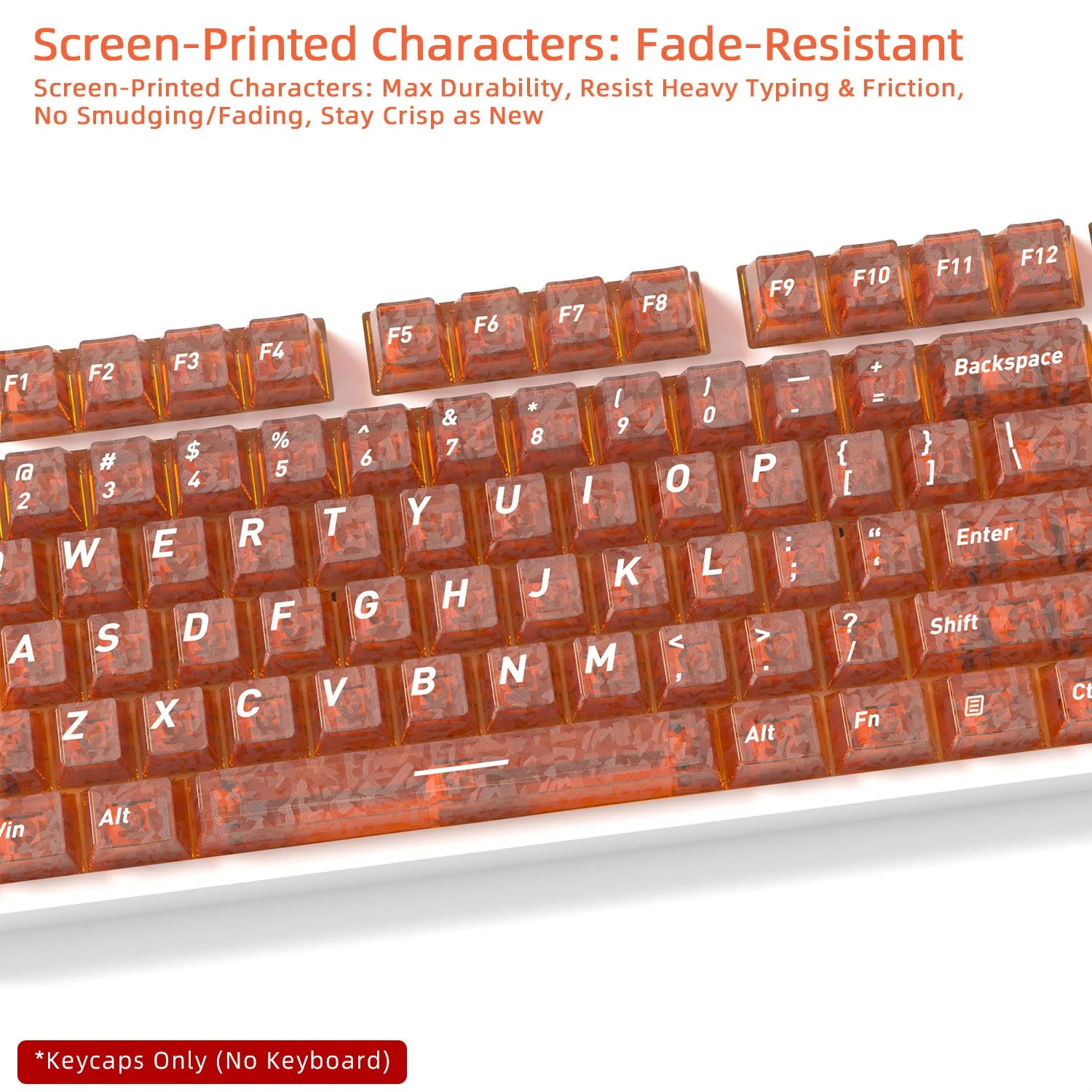 Forged Carbon Clear Keycaps For for MX Switch Keyboard DIY 132 Keys Full Set