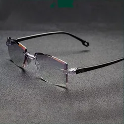 Rimless Reading Glasses Bifocal Distant and Near Magnifying Glasses for Men and Women To +4.0