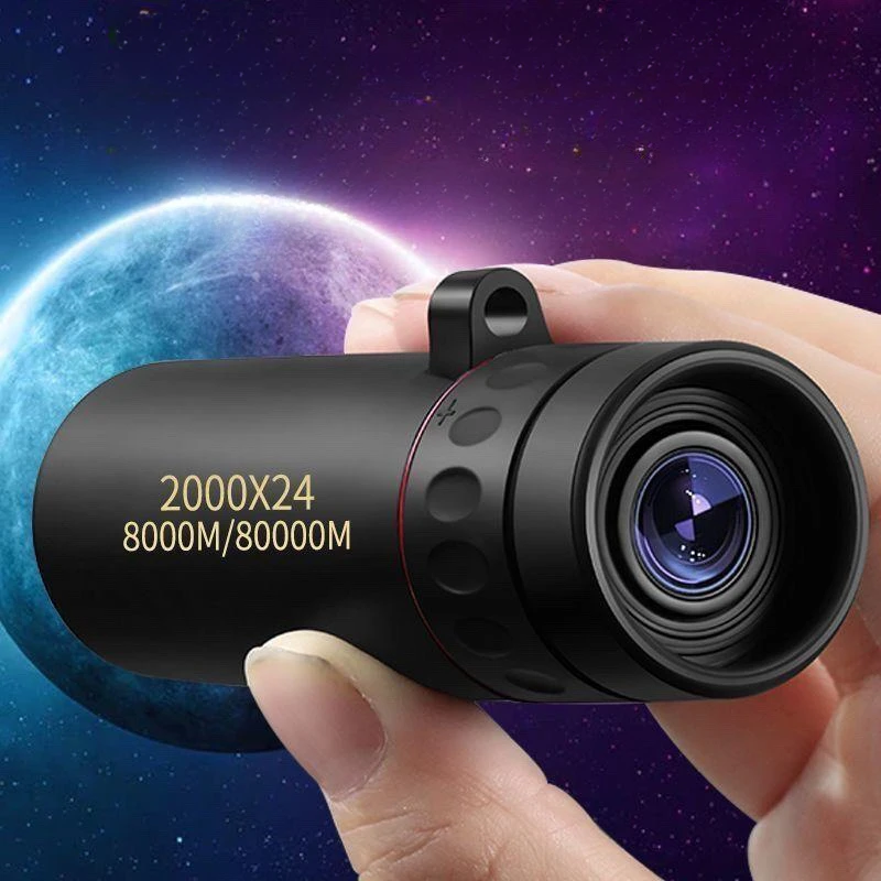 New 2000x25 HD Monocular Telescope Mini Portable Mobile Phone Telescope with Holder Camping Hunting Birdwatching Telescope