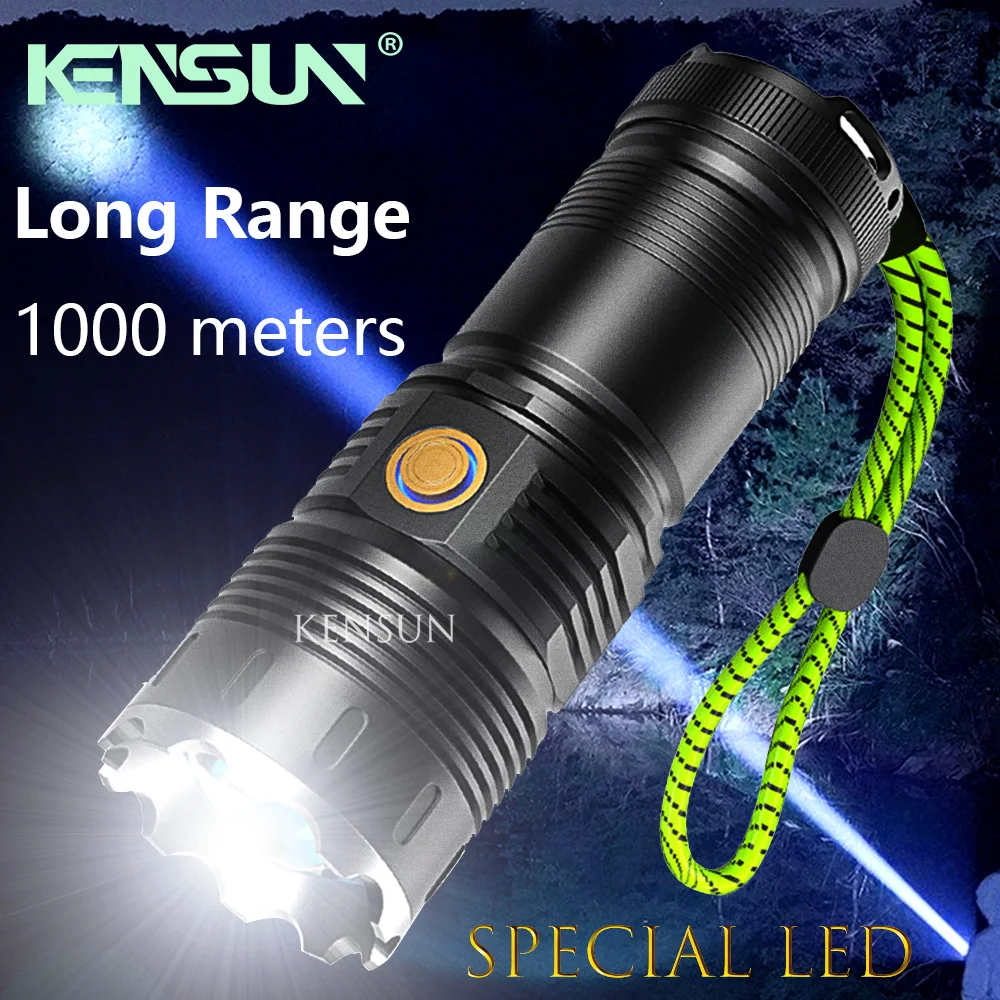 Rechargeable Torch High Power LED Flashlight Outdoor Super Spotlight Lamp Zoom Long Range Lantern Camping Fishing Strong Light