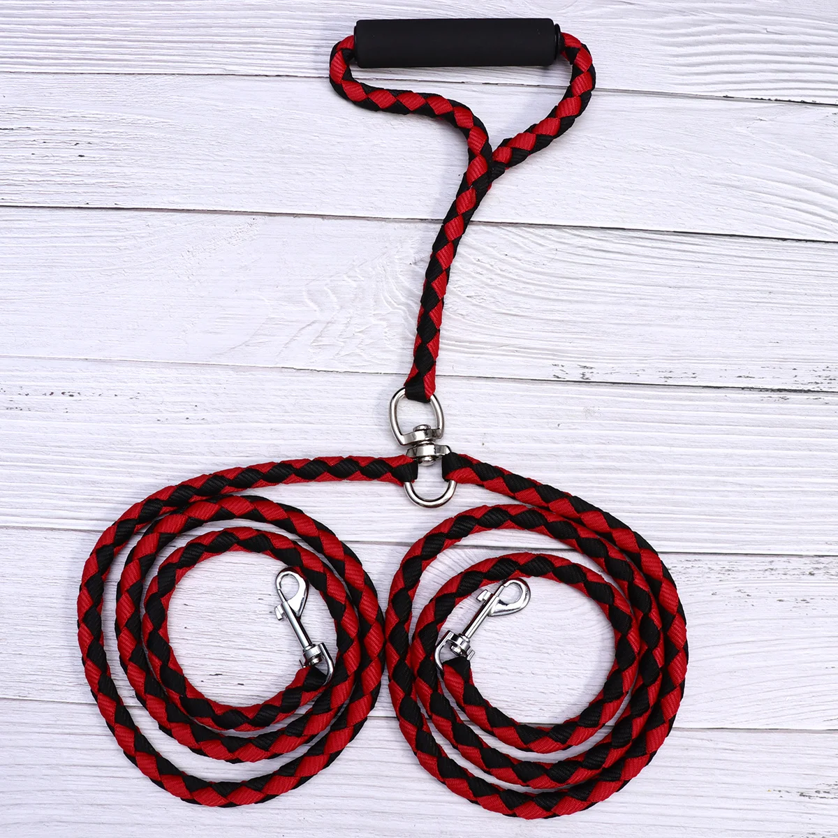 

1Pcs Pet Dog Leash Heavy Duty Woven Training Rope Double Headed Outdoor Hand Braid for Safe Walking Comfortable