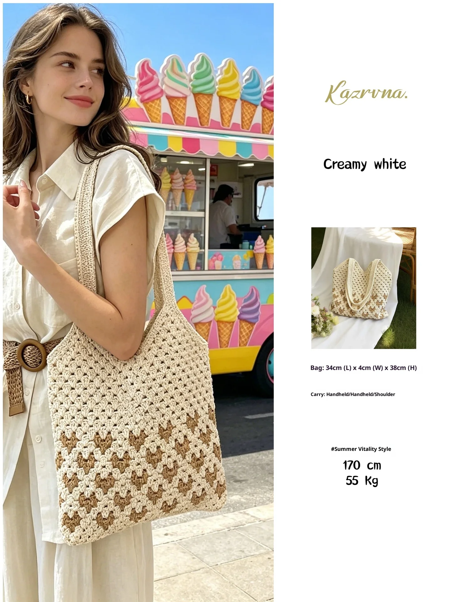 Korean Style Slouchy Casual Straw Woven Tote Bag Large Capacity Versatile Hollow-out Design, Shoulder Bag for Summer Vacation