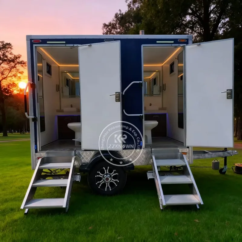 Toilette mobili con doccia Rimorchio da bagno portatile Bagno portatile per noleggio eventi all'aperto e costruzione
