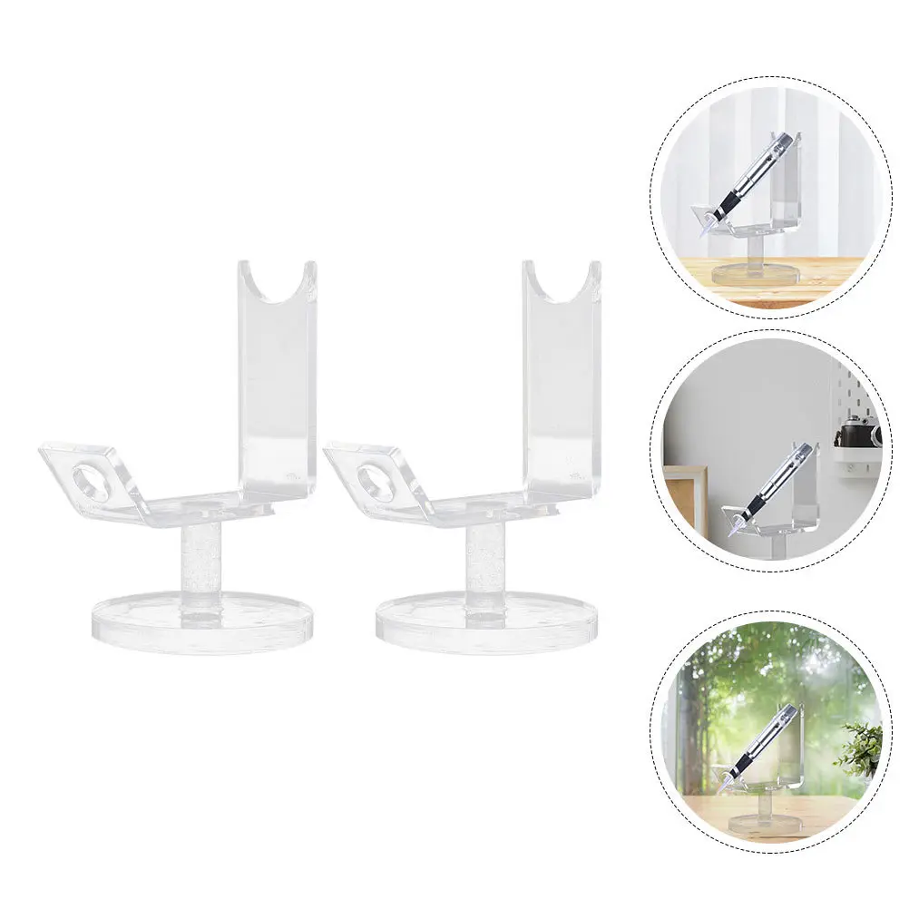 

2pcs Acrylic Display Stands For Tattoo Machine Holder Eyebrow Pen Storage Stand Display Rack For Tattoo Accessories Transparent