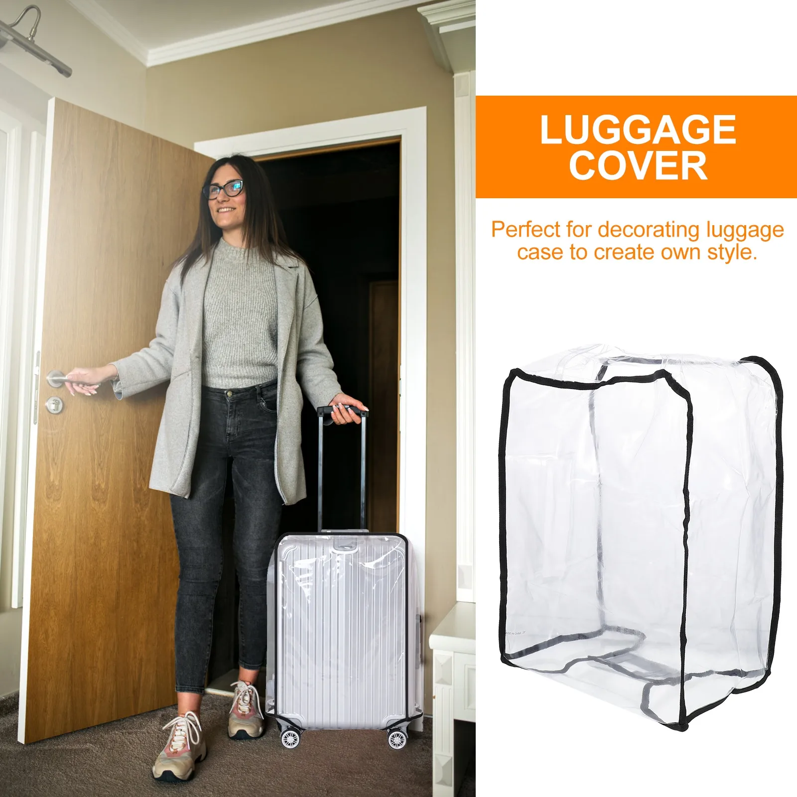 

20-дюймовый водонепроницаемый пылезащитный чехол для багажа, прозрачный защитный чехол для чемодана для путешествий на открытом воздухе, устойчивый к царапинам