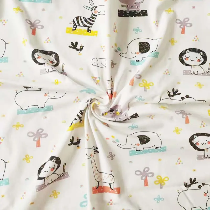 190gsm Soft High Quality Absorbent Breathable Baby Cute Clothing Bedding Pure Cotton Sewing Material Interlock Fabric