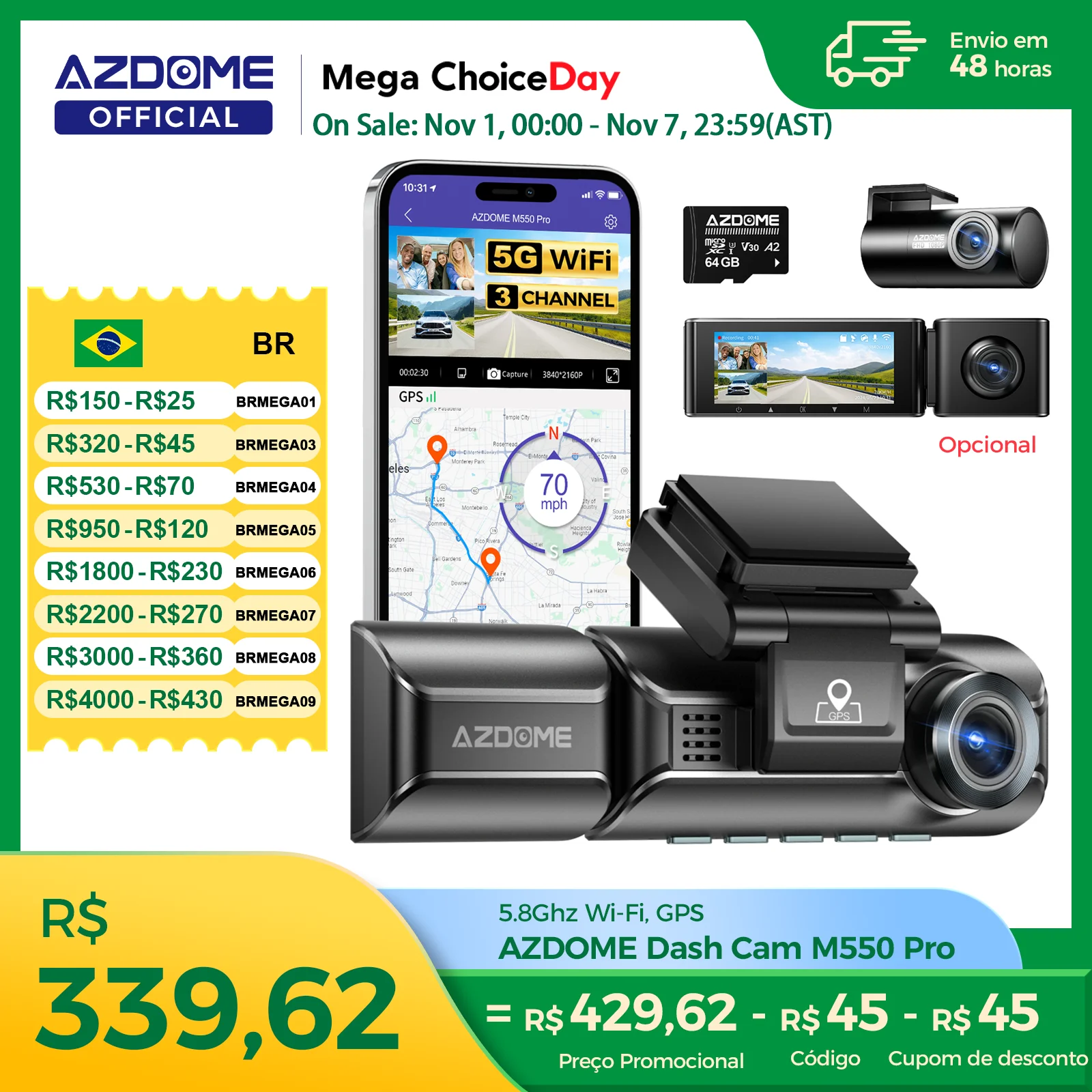 Atualizar azdome m550 pro traço cam 4k frente dashcam auto 5.8ghz wi-fi gps g-sensor carro dvr 6 ir visão noturna monitor de estacionamento Atualizar azdome m550 pro traço cam 4k frente dashcam auto 5.8ghz wi-fi gps g-sensor carro dvr 6 ir visão noturna monitor de estacionamento