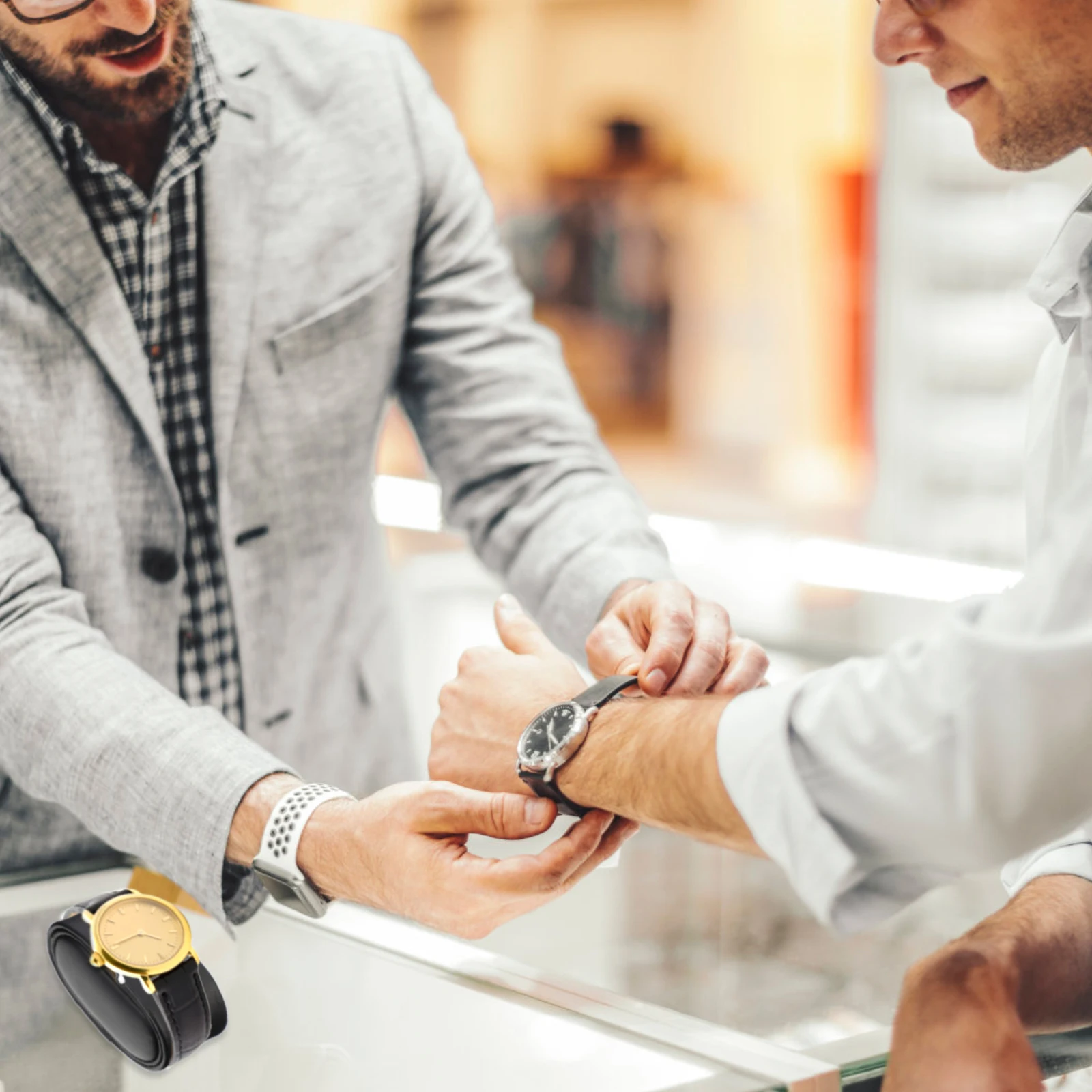 2 pezzi avvolgitore automatico per orologi meccanici braccialetto display cuscino braccialetto portaoggetti scatola di cuscino accessorio orologio sottile in materiale Pu