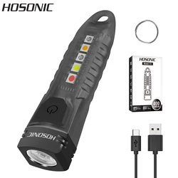 Hosonic E1 Led Sleutelhanger Draagbare Edc Zaklamp Type-C Oplaadbare Mini Zaklamp Uv Camping Waterdichte Pocket Lantaarn