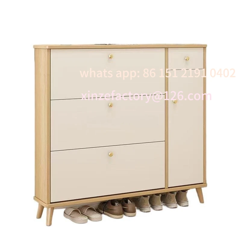 

Customizable solid wood Nordic shoe cabinet anti-mildew into the home large capacity provincial door multi-layer shoe cabinet