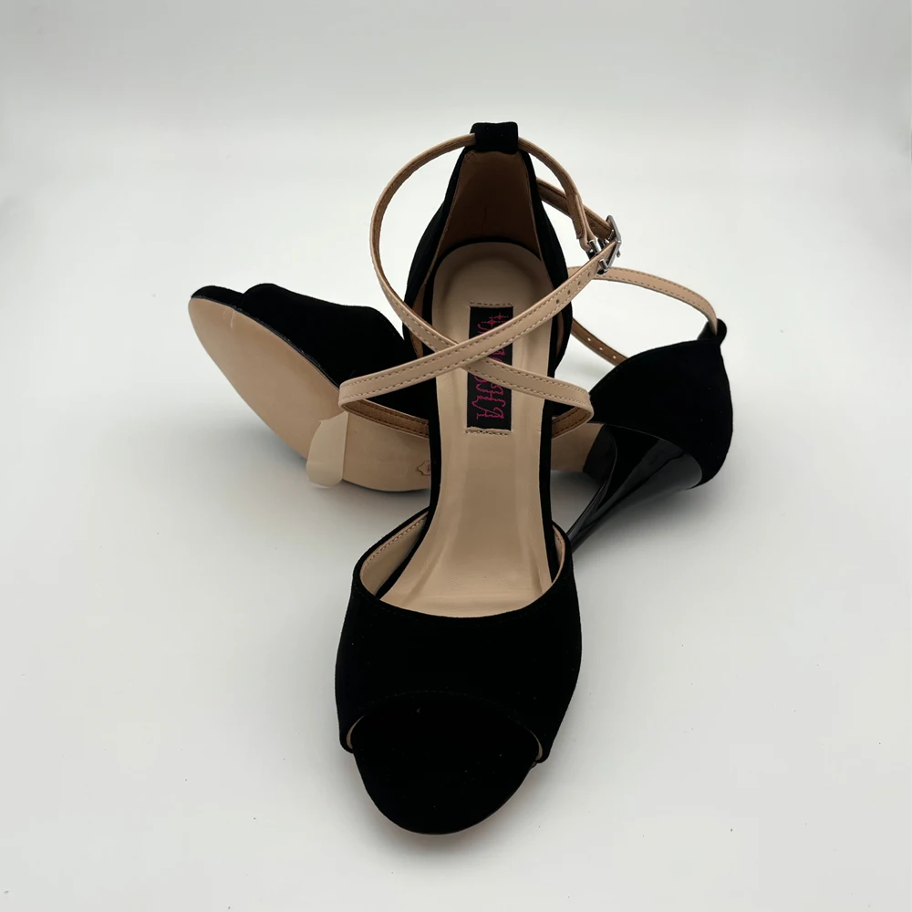 Sexy Comfortable Argentina Tango Dance Shoes  Comfortable Party Shoes Wedding Shoes  leather outsole T6205BSNL 7.5cm 9cm heel