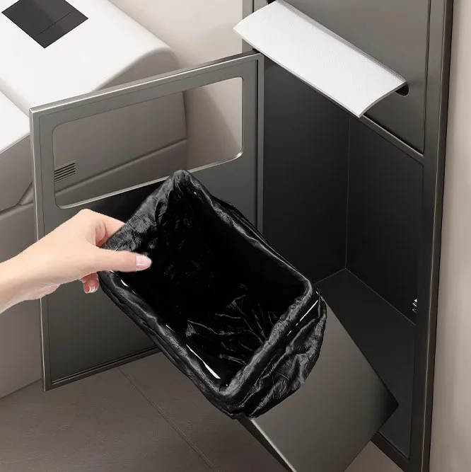 Shower room niche embedded stainless steel trash can niche cabinet, hollow display cabinet, storage and storage cabinet