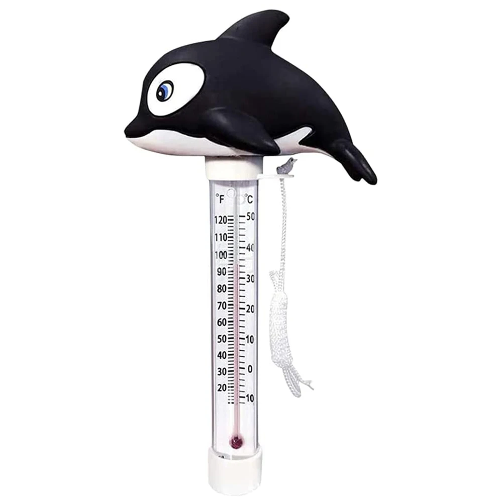 

Mini Cartoon Animal Water Thermometer Swimming Pool Thermometer Floating Thermometer for Kid Pool -Dolphin