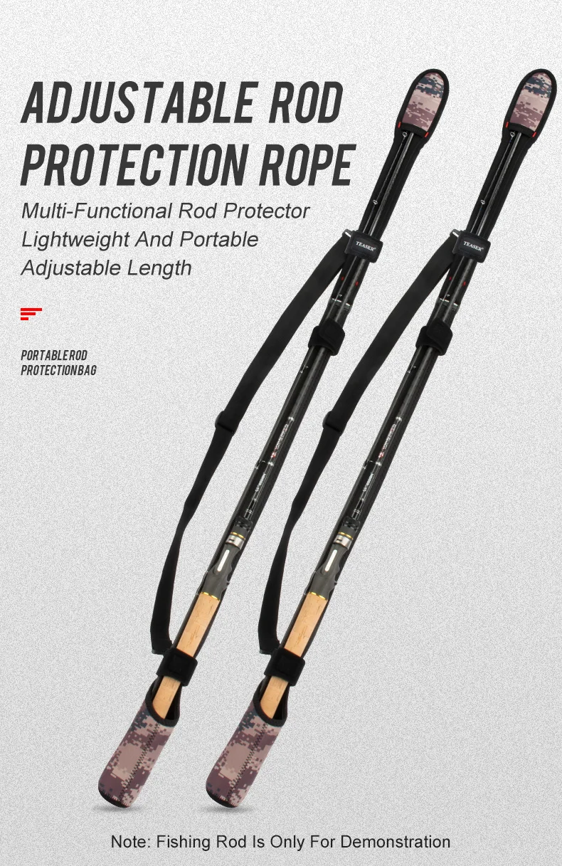 TEASER Lure Rod Schutztasche mit Doppelköpfen, verstellbare elastische Hülle, Hand- und Schultertasche, tragbare Outdoor-Radtasche – Detail 1