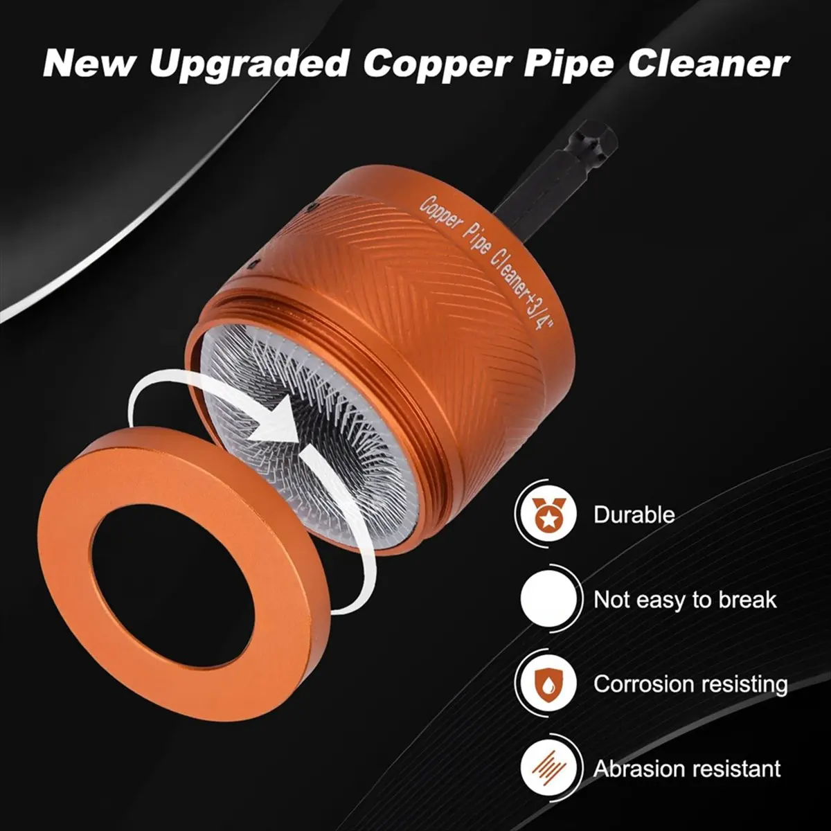 A20I 1/2 дюйма и 3/4 дюйма Набор для чистки металлических медных труб, для очистки ржавчины, пятен, краски на медных трубах и различных металлических труб