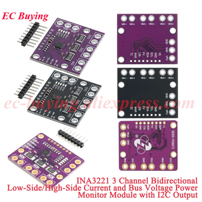 1Pc-10Pcs INA3221 Triple Channel 3 Way Shunt Current Power Supply Voltage Monitor Sensor Module I2C IIC SMBUS Replace INA219