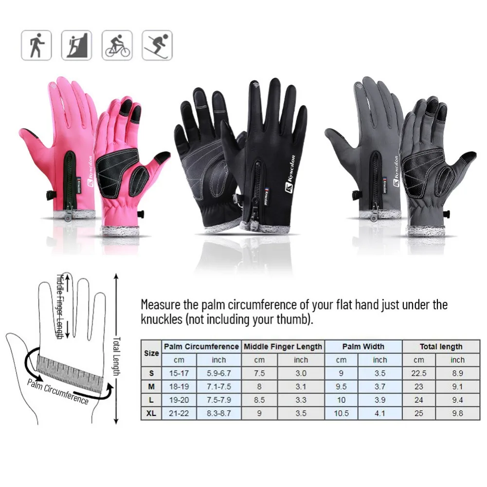 Winter Warm Gloves for Men Women Touch Screen Gloves Waterproof Windproof Non-Slip Driving Running Cycling Skiing Thermal Gloves