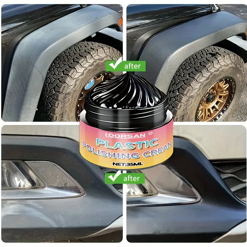 Automotive Interior Plastic Refurbishment Cream - Double Black Instrument Panel, Tire and Seat Interior Plastic Polishing Agent