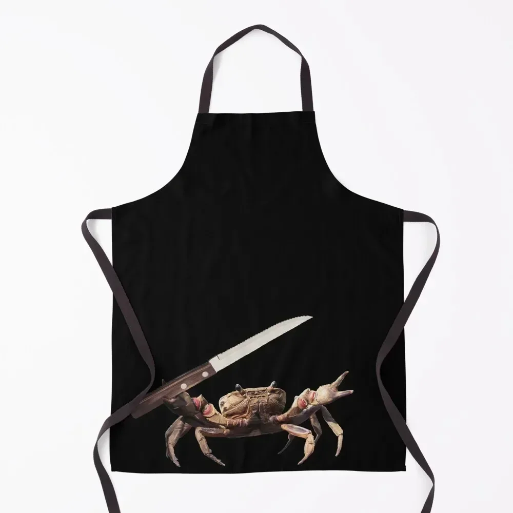 

Crab With Knife Apron Funny Home Utensils professional hairdresser For Man Apron