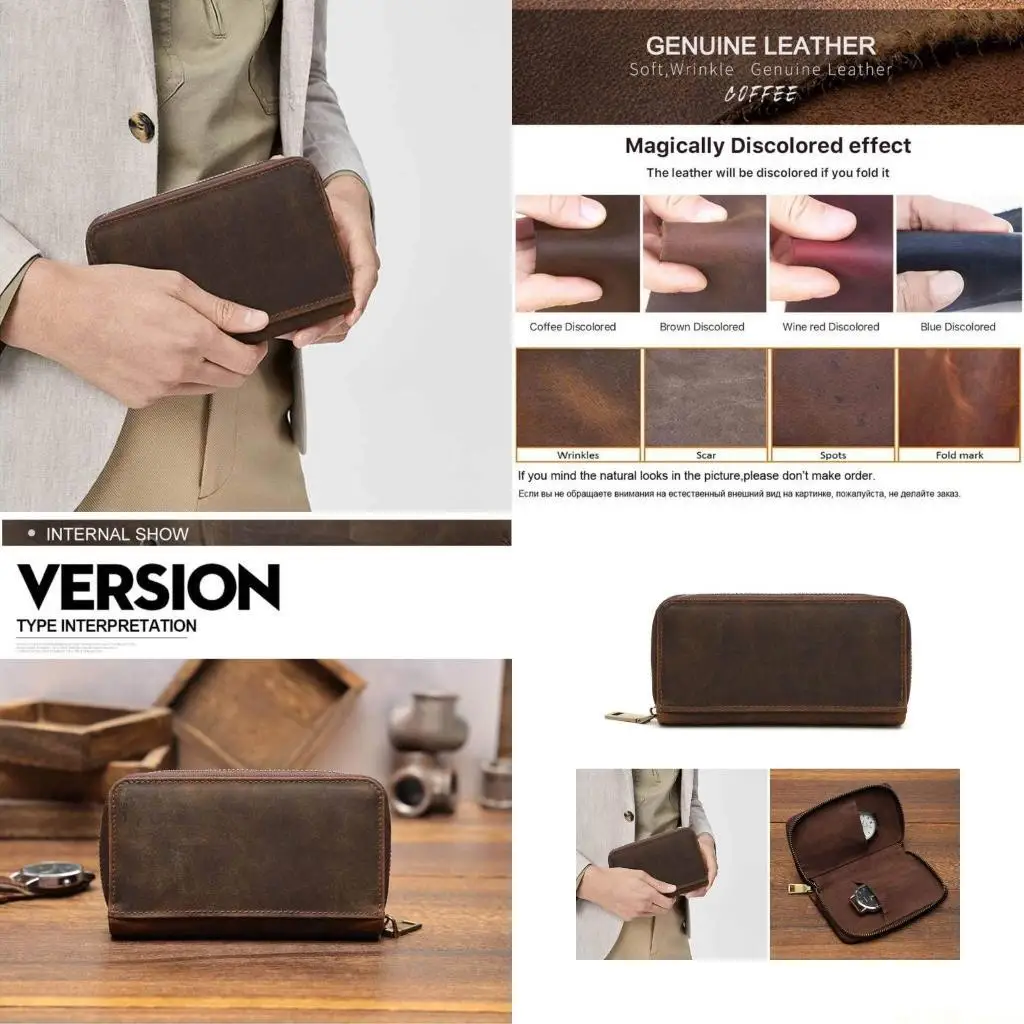 

D46E чехлы-коробки для часов с двумя слотами, чехлы из лошадиной кожи, ювелирные изделия из конской кожи, дорожные сумки, чехлы