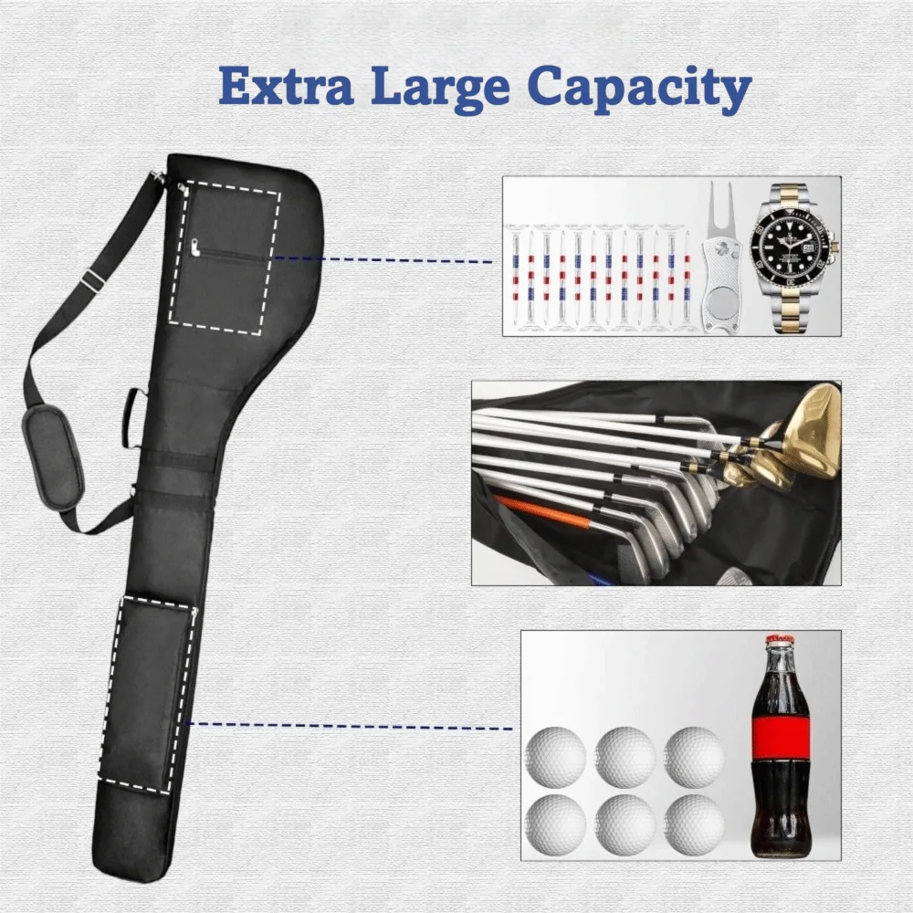 Storage Waterproof Golf Club Bag Foldable Soft Golf Training Case Portable Professional Foldable Golf Sunday Bag Golfers