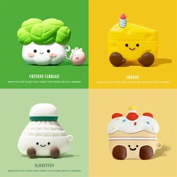 For Airpods 4 Cake Cheese Case For Apple Airpods 1 2 3 Pro 2 Earphone Case Cute Wireless Charging Headset Cover Cartoon