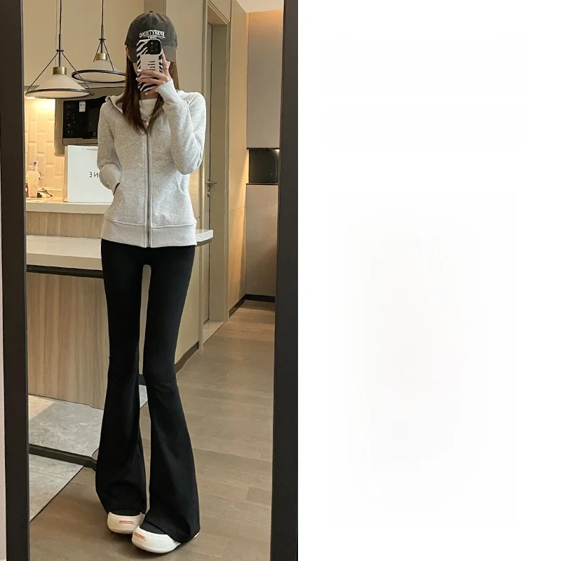 여성용 하이웨이스트 안감 있는 아크스킨 요가 팬츠 봄 가을 2025 신상 피트니스 바지 힙업 플레어 레깅스