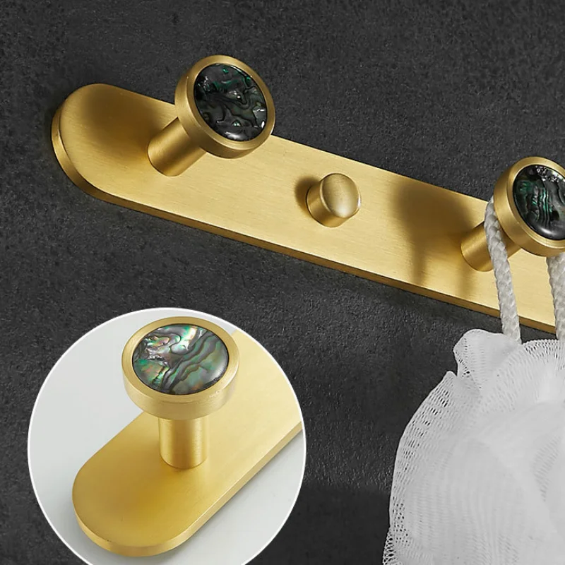 

Creative Robe Hook Brushed Gold Bathroom Clothes Hook Wall Mounted Towel Hook Aluminum Key Hat Bag Hanger Bathroom Hanger