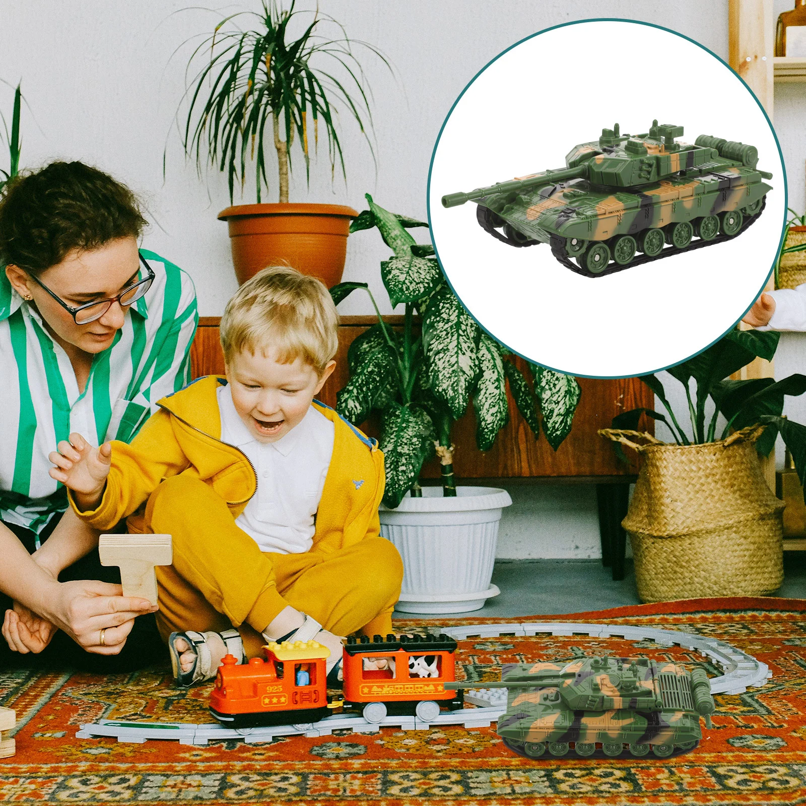 

Children Model Toy Emulation Tank Model Toy (Camouflage Green) tank toy tank toy kids tank toy