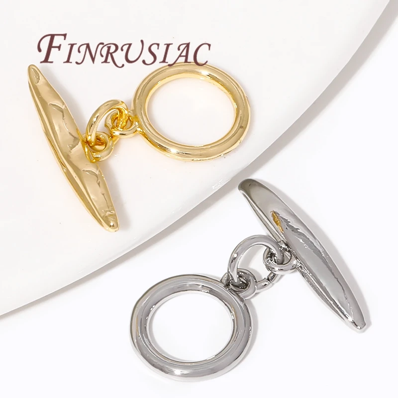 Fermoir à bascule OT plaqué or 18 carats pour bijoux, connecteurs de fermoirs de Bracelets, accessoires de bricolage, résultats de fermoir de collier