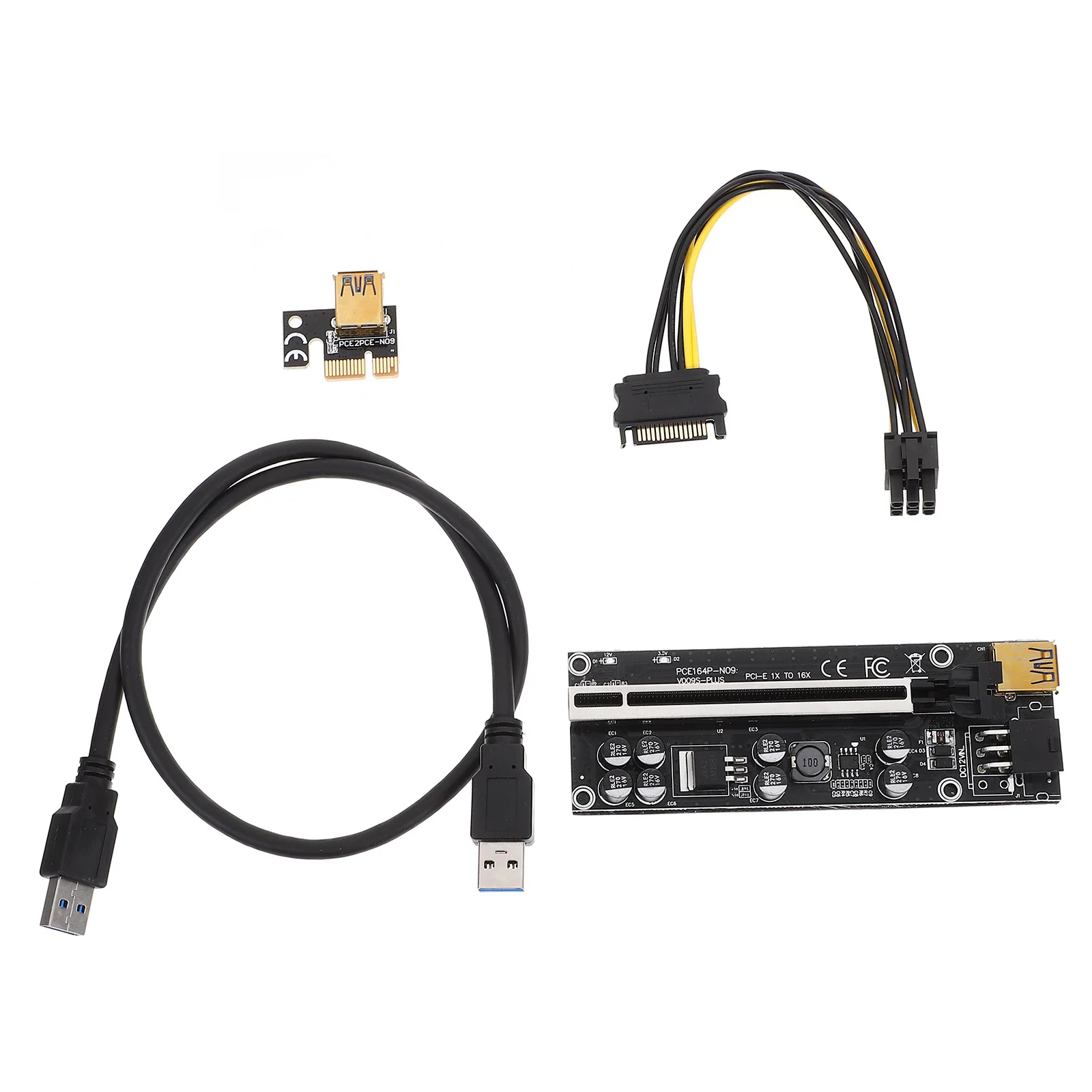 

1Set Pci-E 1x to 16x Riser Pcie Extension Adapter for GPU Mining Plug Play Durable LED Running Light Pci-E 1x to 16x Extender