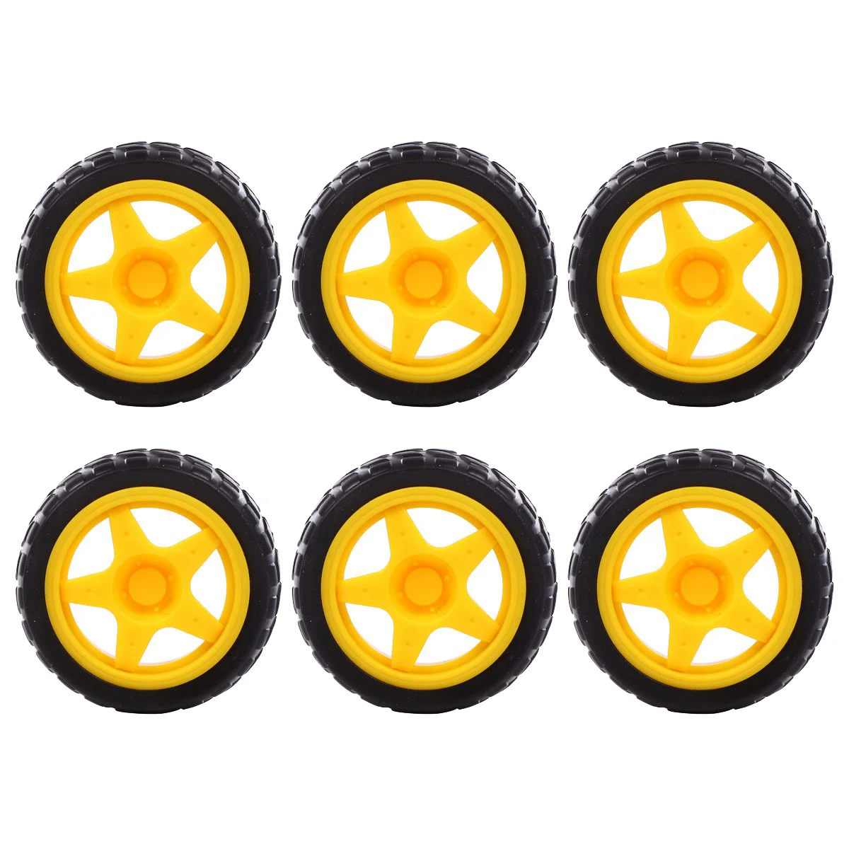 6 Pcs Toy Wheel Children's Robot Wheels Smart Car Rubber Accessories Intelligent