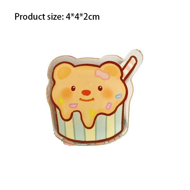 1PC acrilico Pp Clip su un lato acrilico Test Paper Storage Clip Note Study Folder semplice e carino Butter Bear PP Clip