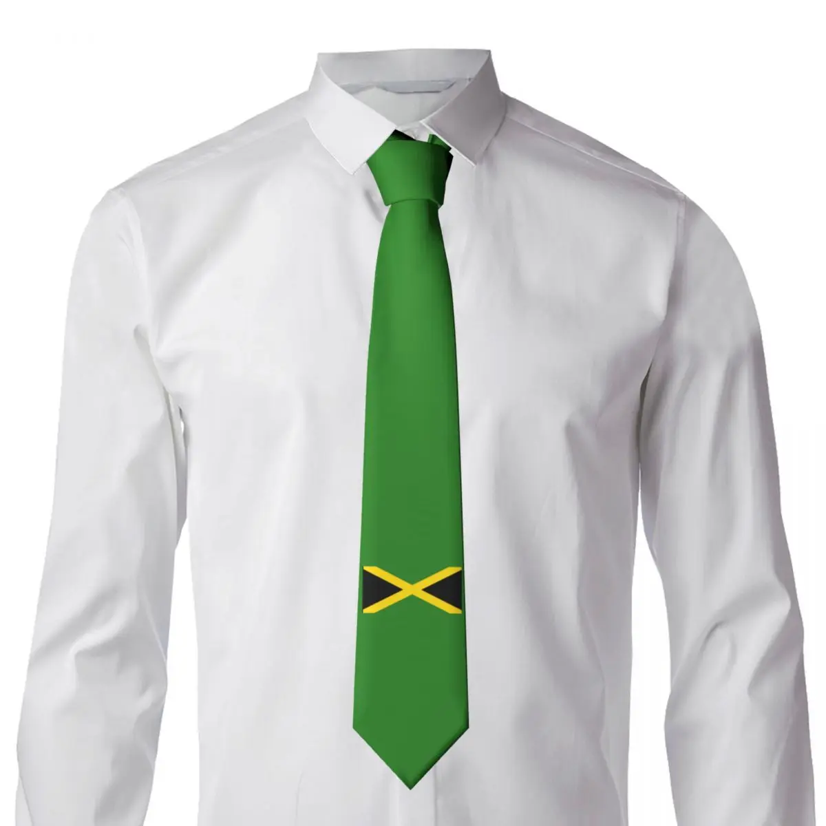 Jamaica Flag Tie Geometric Graphic Neck Ties Cute Funny Collar Tie Adult Daily Wear Party Necktie Accessories