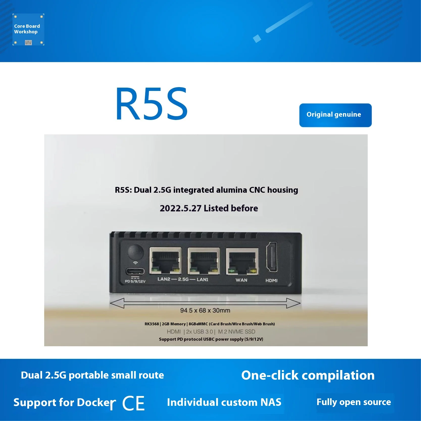 Imagem -03 - Roteador Nanopi R5s Dual 2.5g Mais Gigabit Mini Development Board Cnc Todo o Alojamento Metálico Rk3568