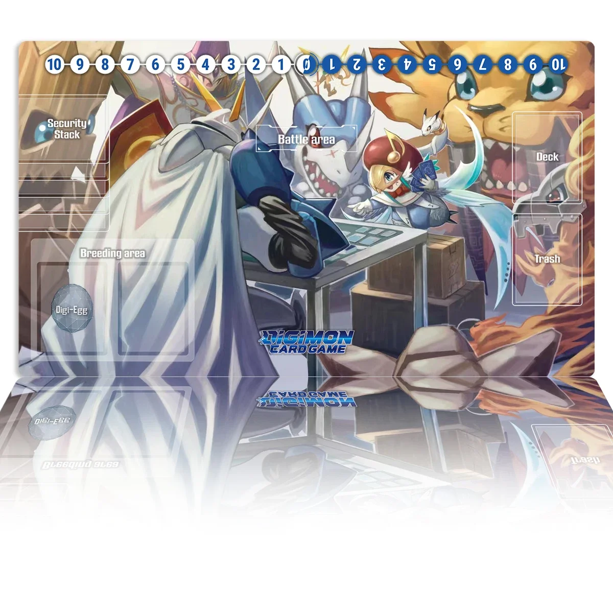 Digimon Playmat Omnimon V-dramon DTCG CCG Mat Board Game Pad Trading Card Game Mat Custom Anime Rubber Mouse Pad Zones Free Bag