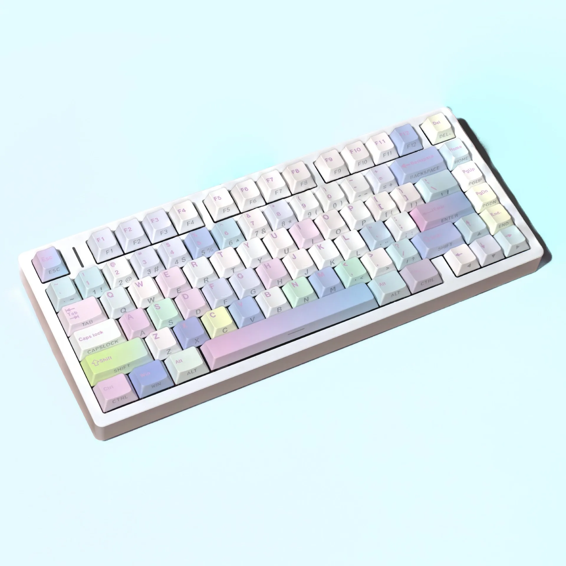 Bubble Mechanical Keyboard Keycaps Cherry Profile PBT Side Printed Spanish French German Arabic Korean Japanese Russian Keycap