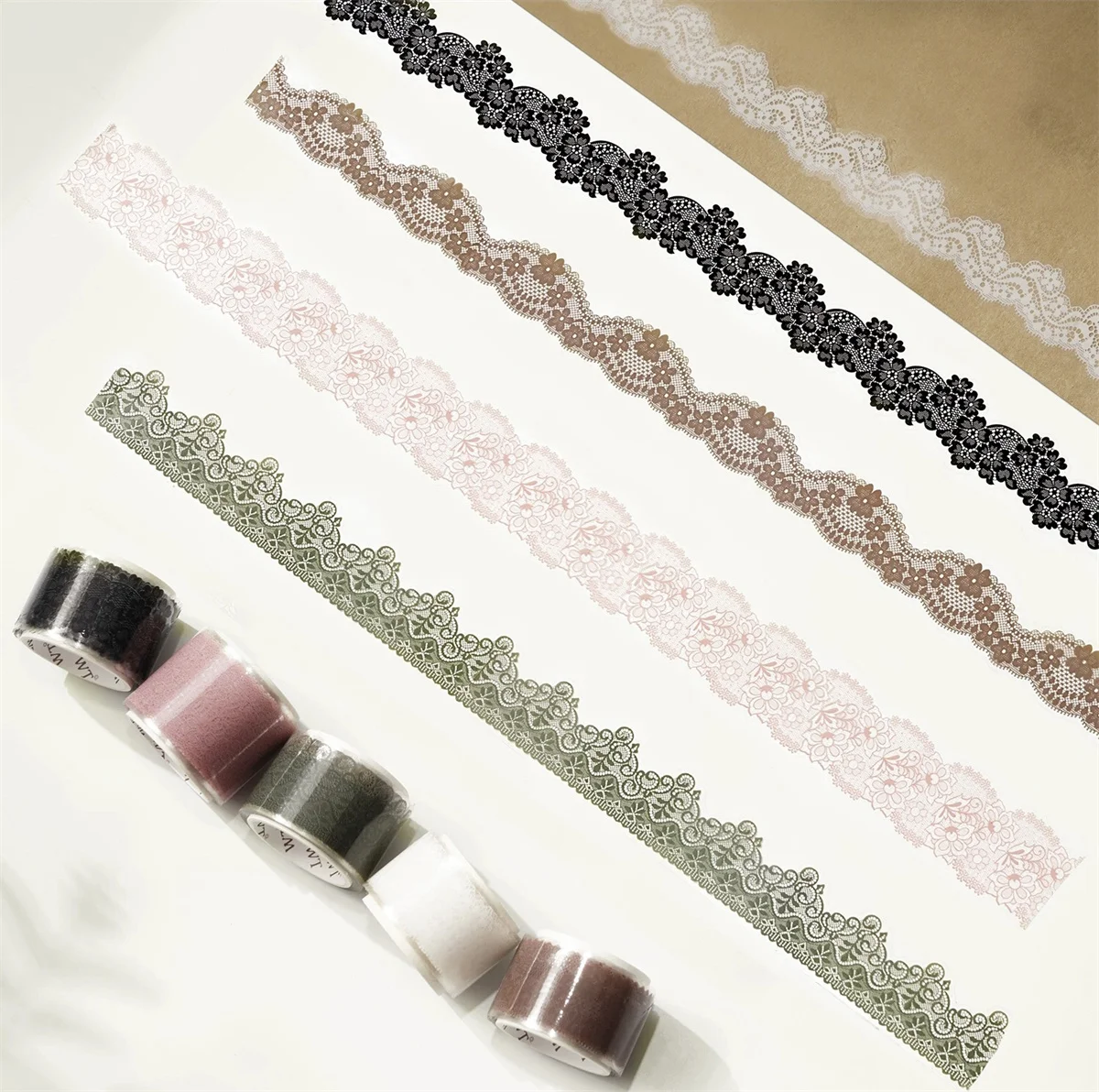 Vintage Colorful Lace Washi Tape Planner DIY Card Making Scrapbooking Plan Decorative Sticker view 3