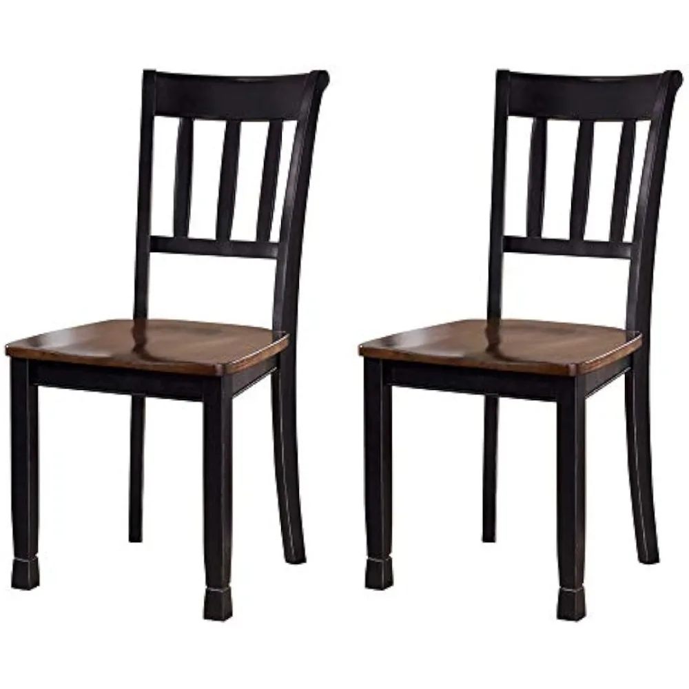 

Owingsville Modern Farmhouse Dining Room Side Chair, Set of 2, Black and Brown