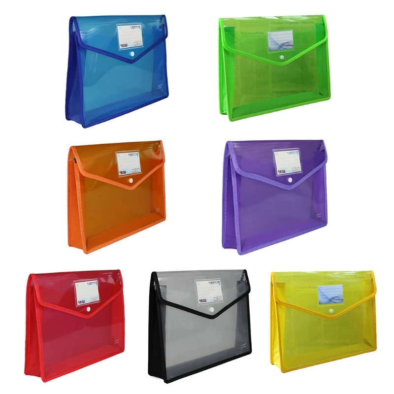 Papers Folder for School Office Home Travel Folder Pockets Bag Plastic File Bag Clear Data Bag Folder Ticket Bag